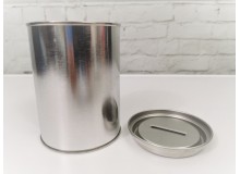 Spardose Dose mit Schlitz in silber 500ml